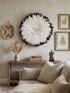 Authentic Juju Hat - Black and White Feather - 32”